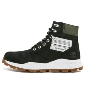 6-Inch Boot Brooklyn Side Zip Wide Fit „Czarny nubuk z zielonym wyściełanym kołnierzem”