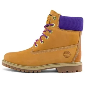 6-Inch Botki Heritage z szeroką cholewką i podeszwą typu cupsole „Pszeniczny nubuk z fioletem”