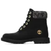 6-Inch klasyczne sznurowane botki z podeszwą typu cupsole „Czarny Nubuck”