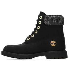 6-Inch klasyczne sznurowane botki z podeszwą typu cupsole „Czarny Nubuck”