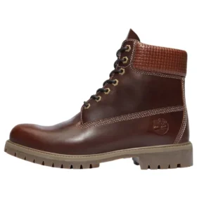 6-Inch Premium Waterproof Boot „Brązowe z czarną pełną skórą licową”