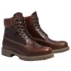 6-Inch Premium Waterproof Boot „Brązowe z czarną pełną skórą licową”