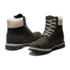 6-Inch Premium Waterproof Boot „Czarny nubuk z beżowym kołnierzem z sztruksu”