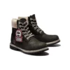 6-Inch Premium Waterproof Boot „Czarny nubuk z beżowym kołnierzem z sztruksu”
