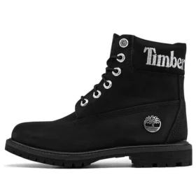 6-Inch Premium Waterproof Boot „Czarny nubuk ze srebrnym logo”