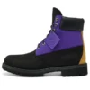 6-Inch Premium Waterproof Boot o szerokim kroju „Czarny nubuk z fioletem”