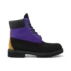 6-Inch Premium Waterproof Boot o szerokim kroju „Czarny nubuk z fioletem”