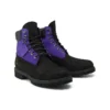 6-Inch Premium Waterproof Boot o szerokim kroju „Czarny nubuk z fioletem”