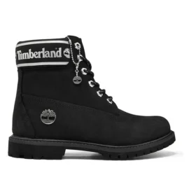 6-Inch Premium wodoodporne botki o szerokim kroju „Czarny Nubuck Logo”