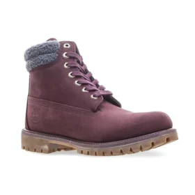 6-Inch Premium wodoodporne buty z podwójnym kołnierzem „Burgundy Nubuck”
