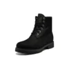 Botki z szerokim krojem i rolowaną cholewką „Czarny Nubuck”