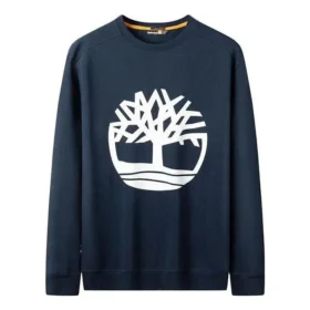 T-shirt z długim rękawem z logo drzewa „Navy”