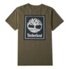 Timberland Casual z nadrukiem, szorty, okrągły dekolt, zielone