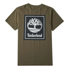 Timberland Casual z nadrukiem, szorty, okrągły dekolt, zielone