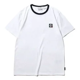 Timberland SS20 CoolMax Logo Szorty z krótkim rękawem i okrągłym dekoltem, białe