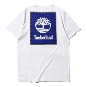 Timberland SS20 z nadrukiem logo, szorty, białe