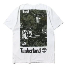 Timberland SS20 z nadrukiem, szorty, białe
