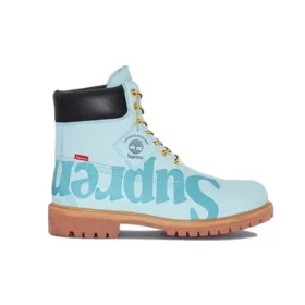 Wodoodporne botki Timberland x Supreme 6-Inch „Blue with Logo” Wodoodporne botki Timberland x Supreme 6-Inch „Blue with Logo”