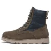 Wodoodporne botki Vibram z skóry i tkaniny „Olive Green Suede”