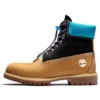 Wysokiej jakości 6-calowe wodoodporne botki „Pszeniczny Nubuck with Black and Blue Collar”