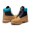 Wysokiej jakości 6-calowe wodoodporne botki „Pszeniczny Nubuck with Black and Blue Collar”
