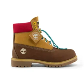 Wysokiej jakości 6-Inch Waterproof Boot o szerokim kroju „Brązowy nubuk z żółto-czerwonym kołnierzem” Wysokiej jakości 6-Inch Waterproof Boot o szerokim kroju „Brązowy nubuk z żółto-czerwonym kołnierzem”